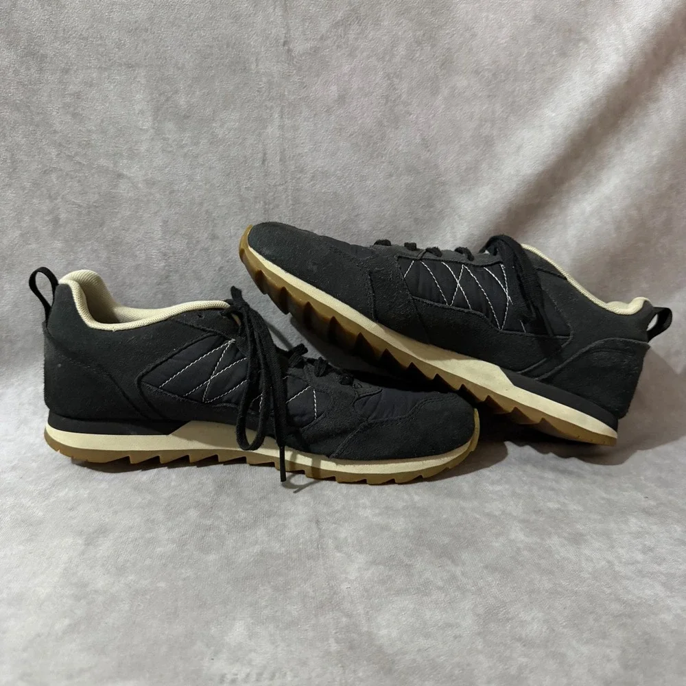 Merrell Alpine Sneaker Mens 8 Black Excellent Retro Suede Outdoor J95376